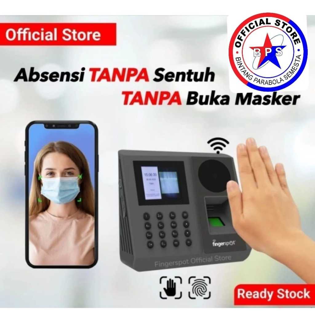 Mesin absensi tanpa sentuh sidik jari finger print WDV-204BNC fingerspot mesin absensi sidik jari wi