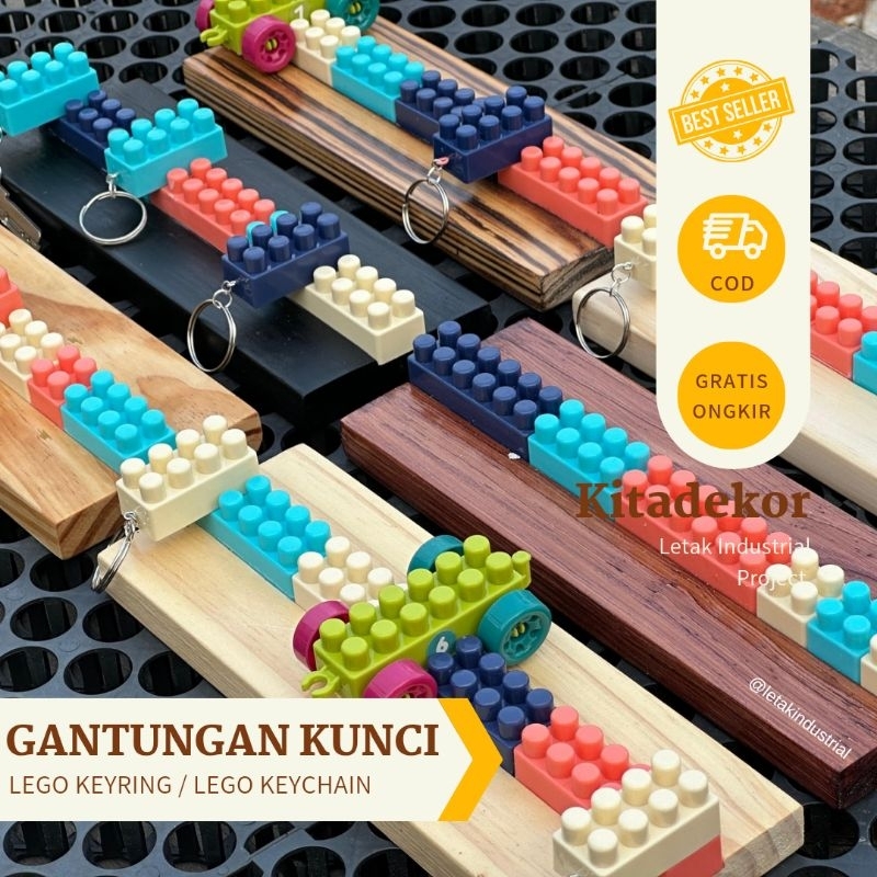 LEGO KEYCHAIN / LEGO BRICK KEYRING / GANTUNGAN KUNCI LEGO / GANTUNGAN DINDING KAYU / KEYCHAIN KAYU L