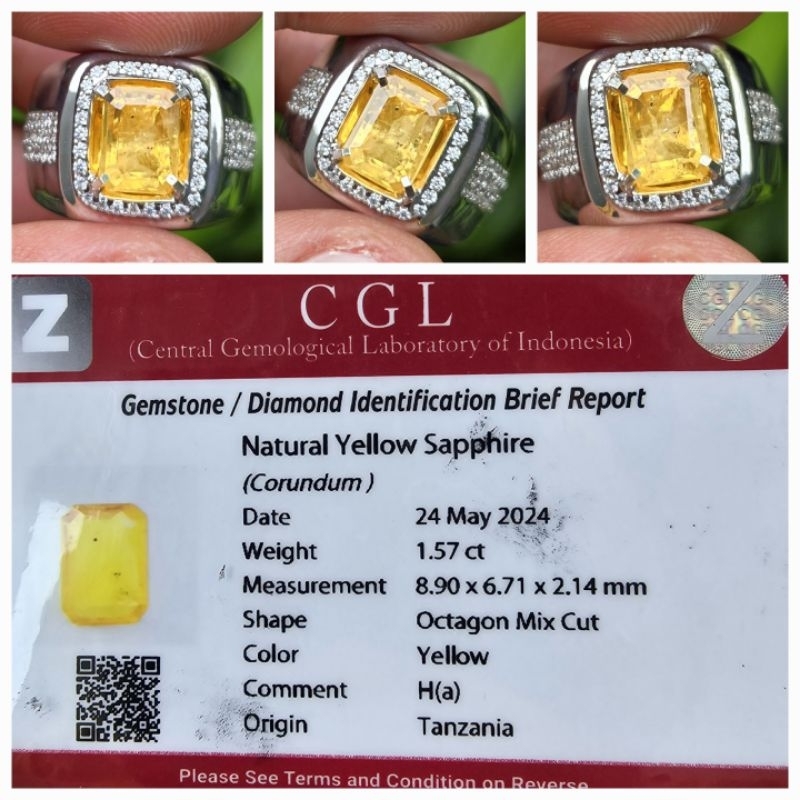 Natural Yellow Sapphire Tanzania Memo 1.57 crt