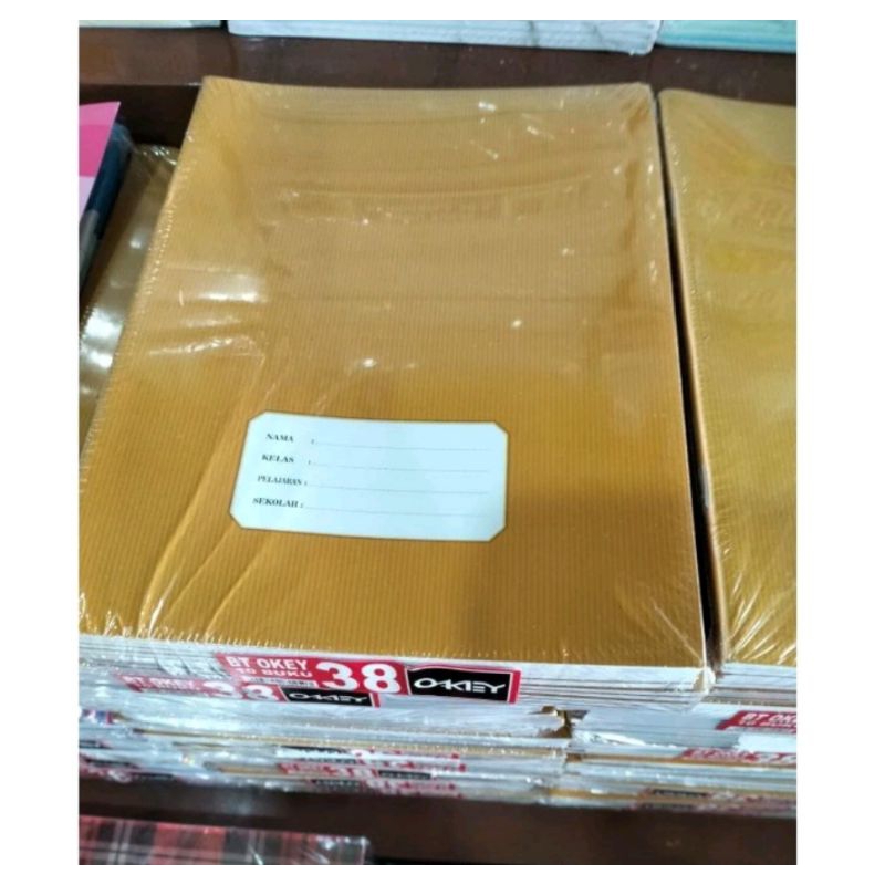 

BUKU TULIS OKEY COVER COKLAT 1 PACK ISI 10 BUKU @38 LEMBAR