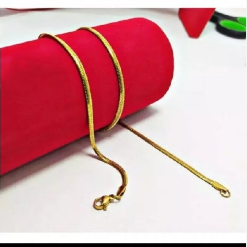 KALUNG TITANIUM EMAS PRIA WANITA ANTI KARAT / KALUNG EMAS BAHAN TITANIUM/ KALUNG LAPISAN BERWARNA EM