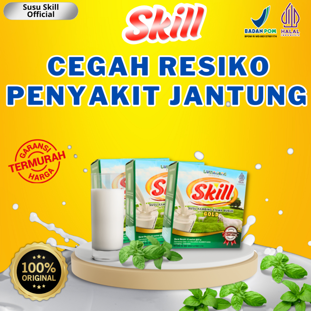 

Susu Etawa Skill - Susu Kambing Etawa Baik untuk Kesehatan Jantung 1 Box isi 10 Sachet