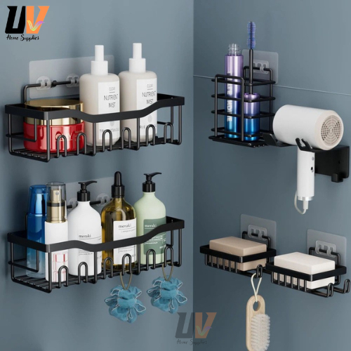 UV Rak Gantung Persegi Tempel Dinding Kamar Mandi Rak Besi Gantung Jumbo Tanpa Bor