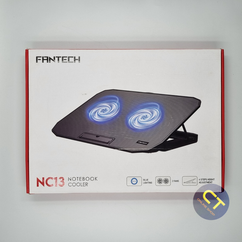 (Ex-Display) FANTECH NC13 NC-13 Kipas Laptop MacBook Notebook Cooler 2 Fan Blue LED