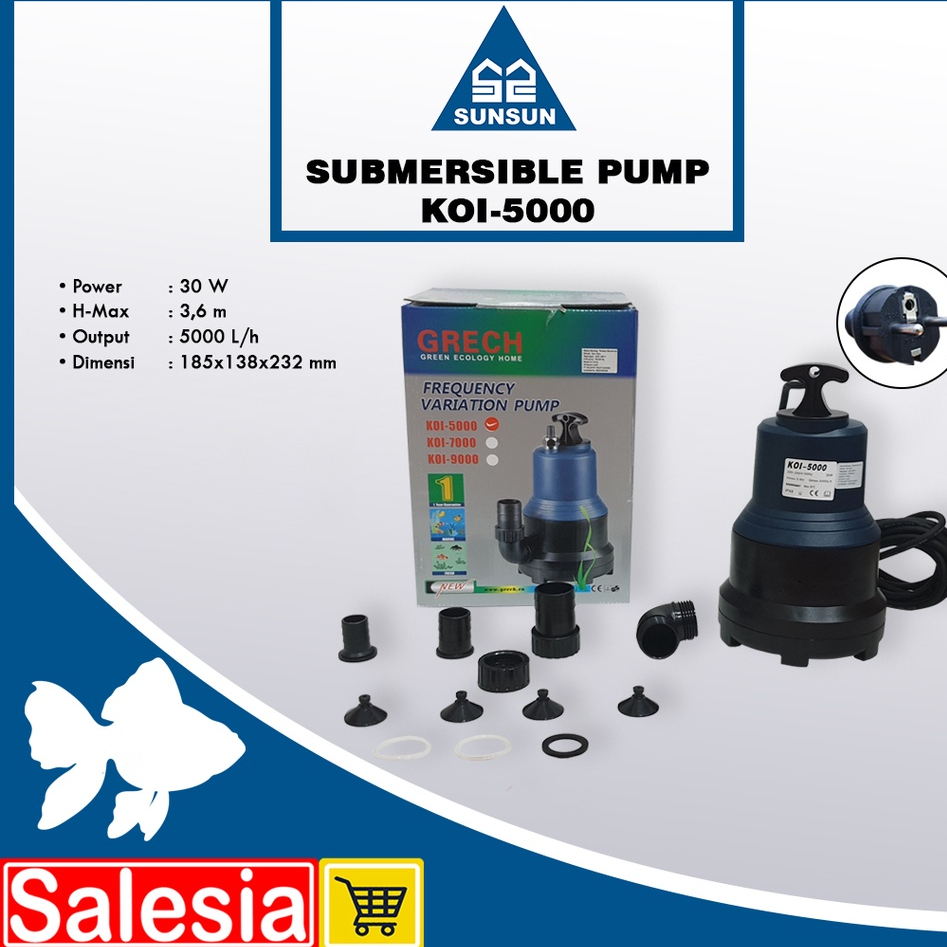 POMPA AIR SUNSUN KOI 5000 SUBMERSIBLE WATER PUMP KOLAM AQUARIUM