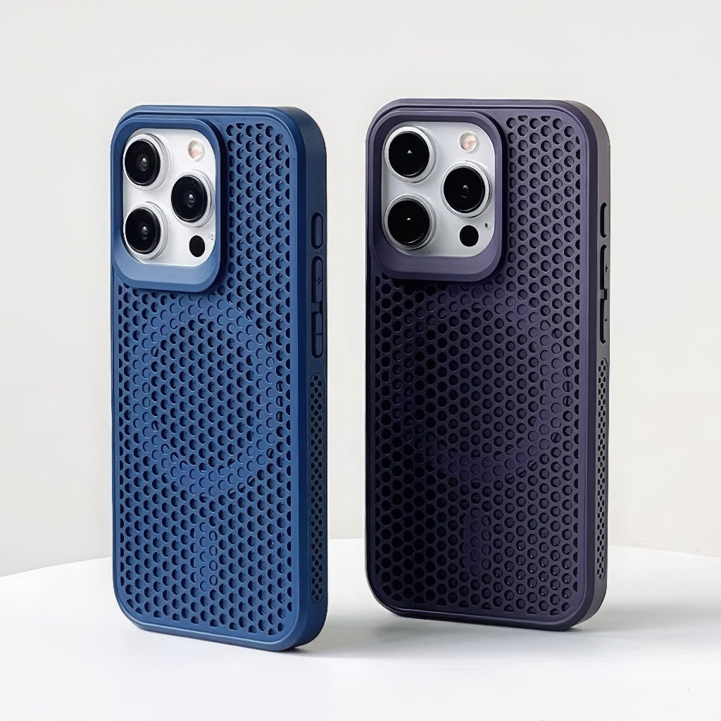 Premium Anti Heat Magsafe Case iPhone 11 12 13 14 15 16 17 pro max 14 15 plus Air Pendingin Mesh sil