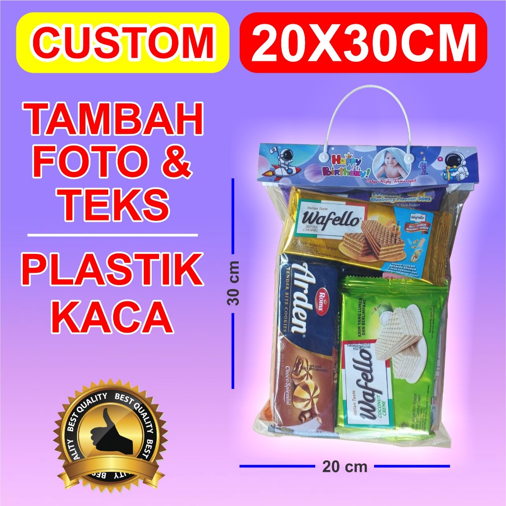 

TAS PLASTIK LABEL SNACK CUSTOM FOTO DAN TEKS