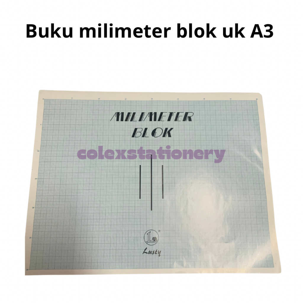 

Buku Milimeter Blok / Milimeter Book Gambar Ukuran Besar A3 Isi 50 Lembar Warna Lusty