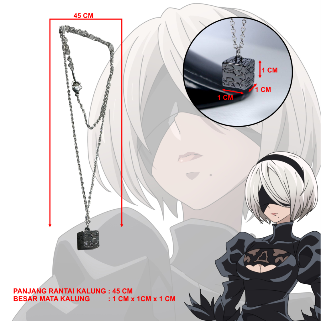 Kalung Nier Automata Stainless Steel Premium Necklace Aksesoris Leher Wibu Otaku Gaming Endroid Cosp