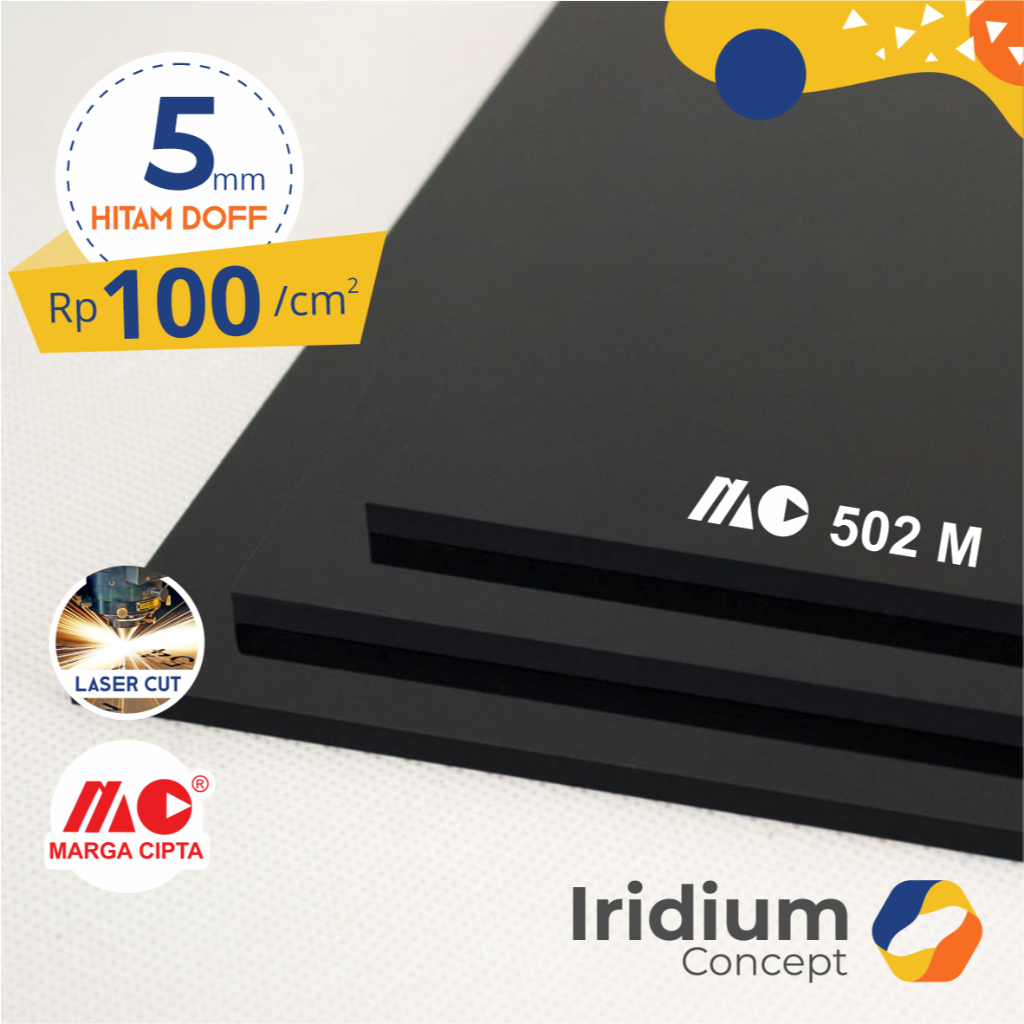 

Akrilik Lembaran Hitam Doff 5mm /Acrylic Black Matte 5 mm Custom Laser
