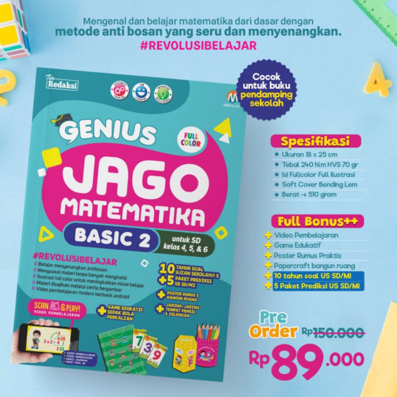 Genius Jago matematika basic 1 dan Genius Jago Matematika Basic 2