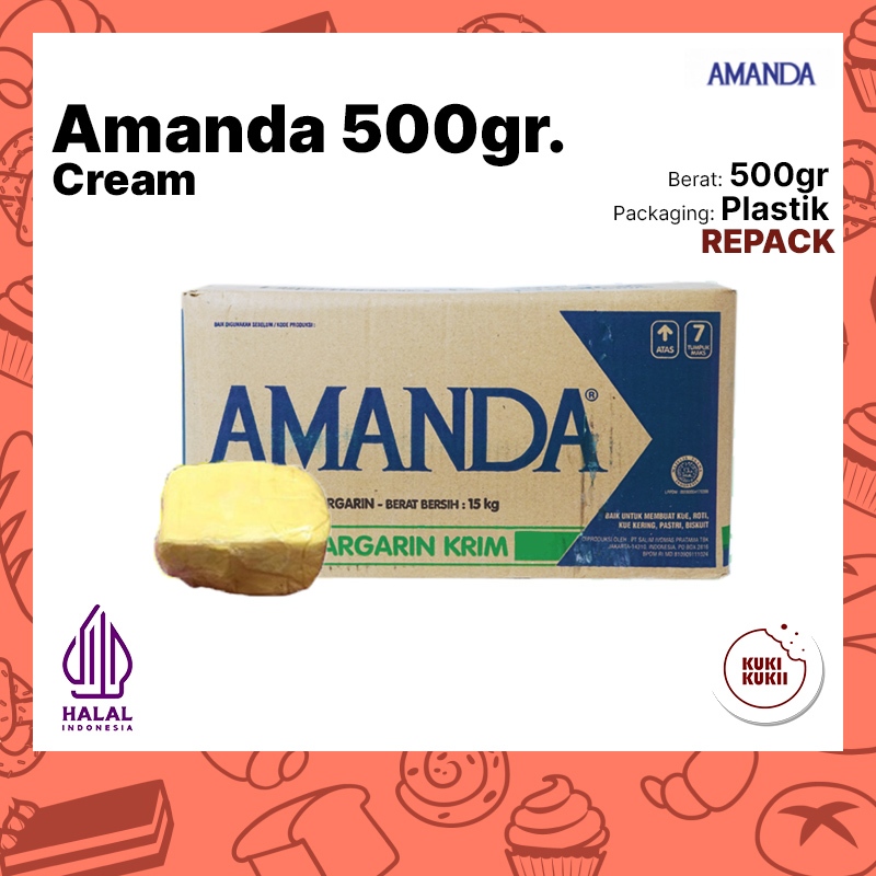 

Amanda Margarine CREAM 500gr REPACK | Mentega KILOAN Amanda Cream 500 gram