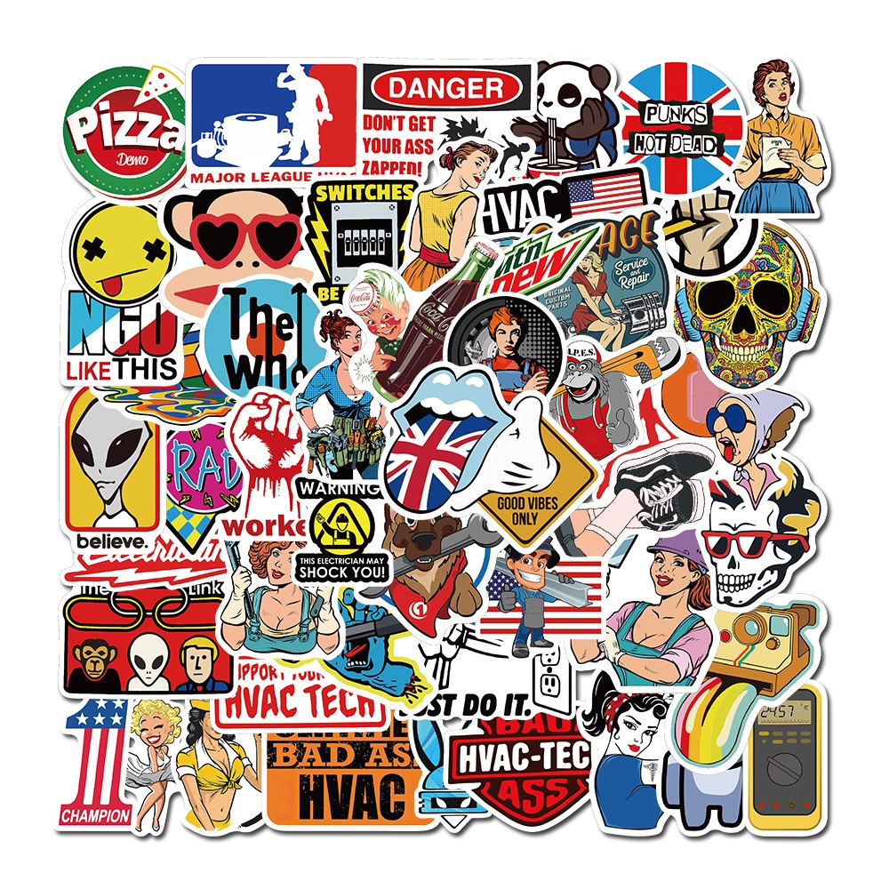 

COD Eropa logo brand Stiker us merek Stiker Anti Air Stikers Berperekat Waterproof sticker decal buat Motor Helm Buku Journal Koper Casing HP Laptop Botol Minum Hadiah anak