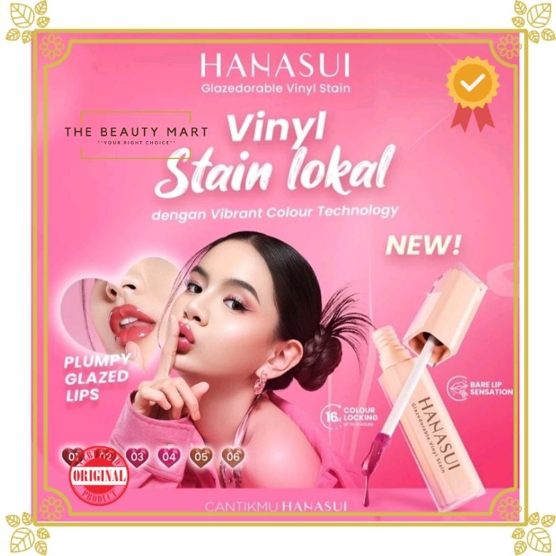 Hanasui Glazedorable Vinyl Stain | Lip Vinyl Hanasui | Lip Stain Hanasui
