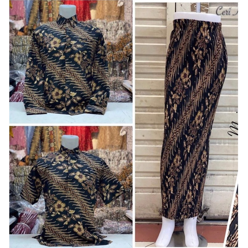 BATIK COUPLE MODERN / BATIK KELUARGA / BATIK / COUPLE / BATIK COWOK / ROK / ROK PLISKET / ROK BATIK 
