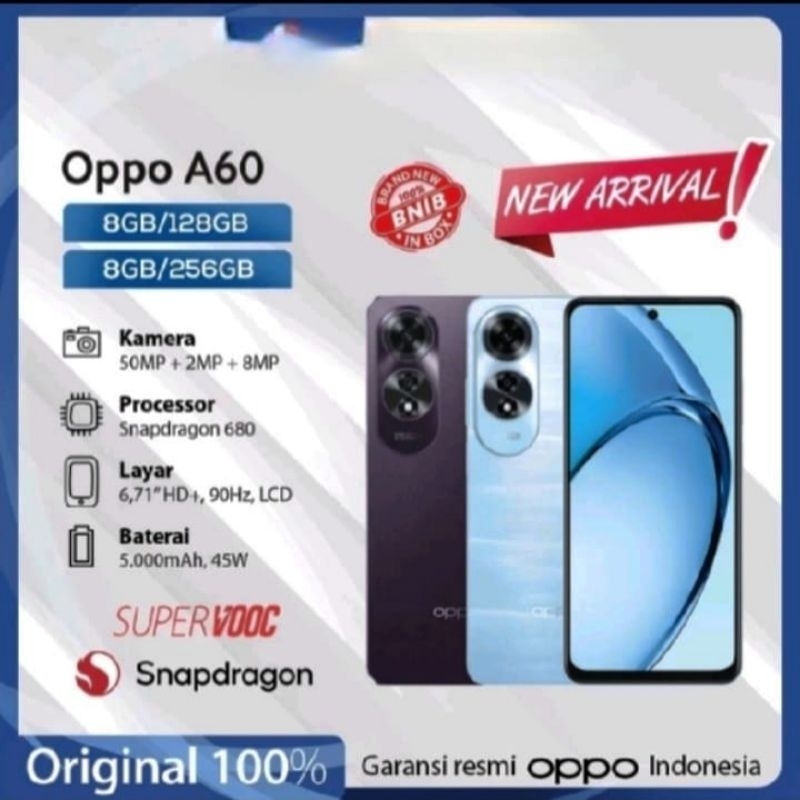 OPO A60 RAM 8/128GB | 8/256GB GARANSI RESMI OPPO