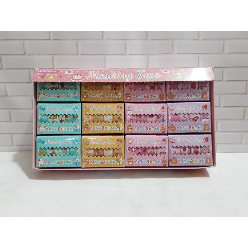 

Masking Tape Cat & Bear - Weibo (2meter) (15mm) ISI 4 PCS per Box