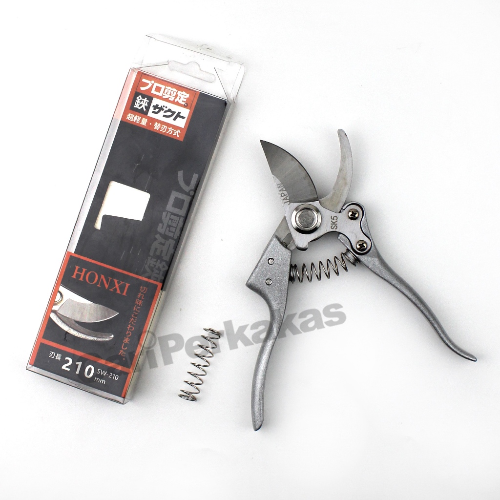 HONXI Gunting Dahan Baja SK5 Silver Gunting Kebun Gunting Kembang Gunting Potong Ranting Bunga SK5