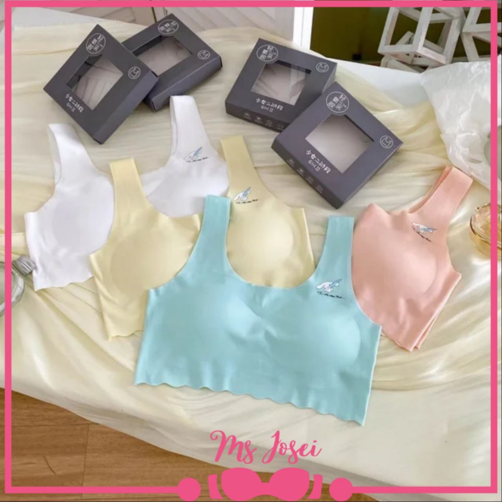 MS JOSEI -  - Miniset Bra Remaja Seamless Tanpa Kawat BH Wanita Anak Sekolah Tanktop Pelajar Import 