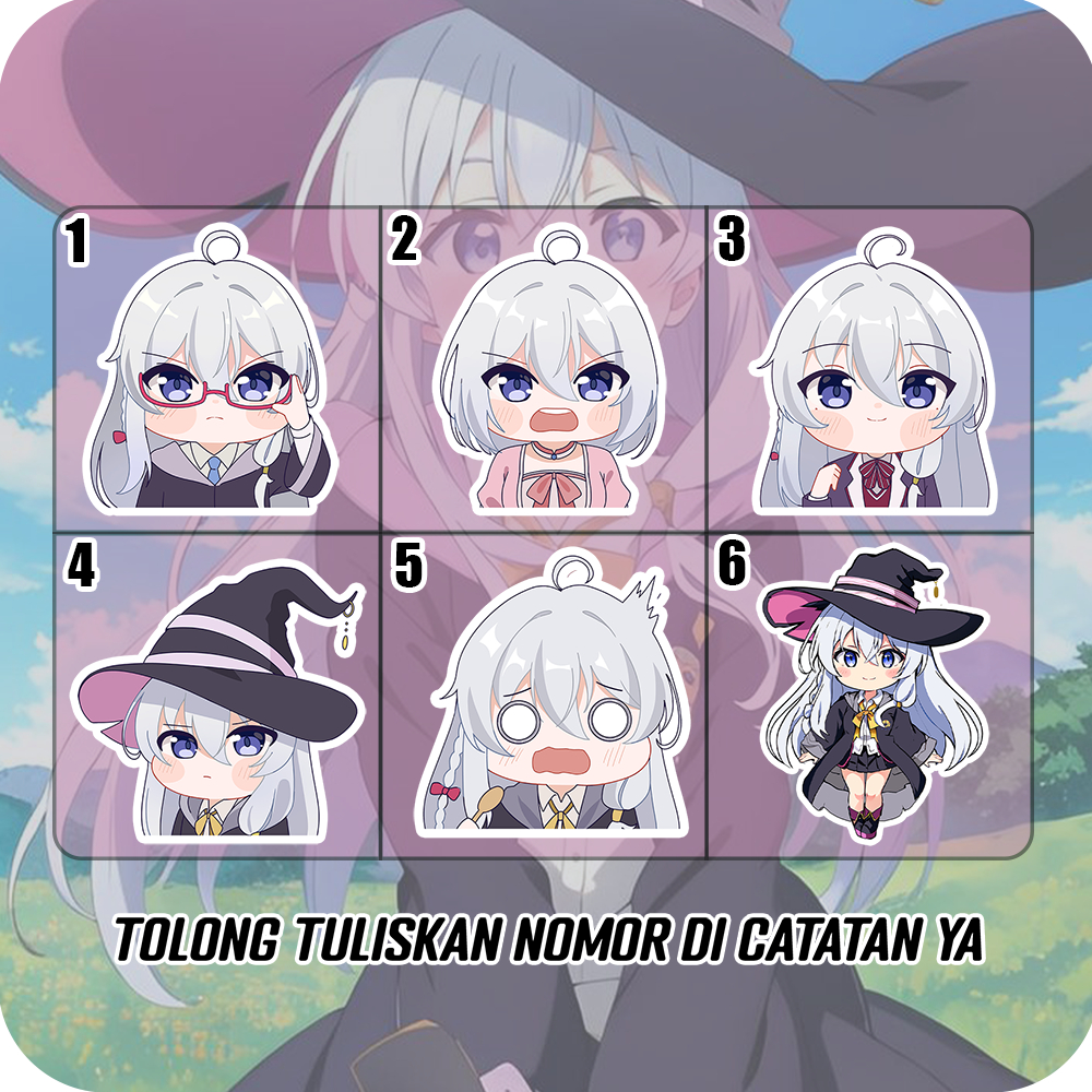 Stiker Glossy Elaina Wandering Witch, Sticker Anime Game