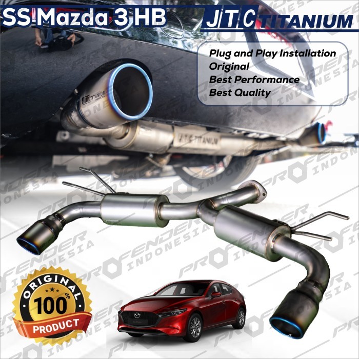JTC titanium - Muffler Super Sport SS Titanium - Exhaust Muffler Knalpot - Mazda 3 BP Hatchback 19+ 