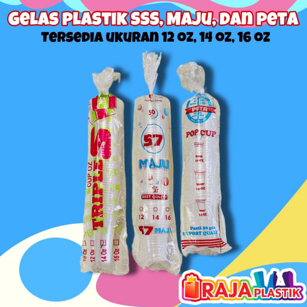 Gelas Plastik Merk Maju 57 / PETA / SSS