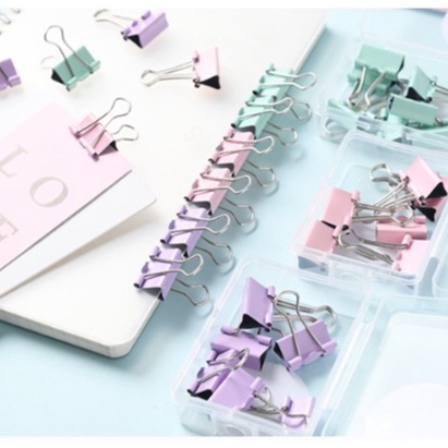

SEGERA BELI Long Tail Paper CLIP 19 mm Binder Clip kecil warna pastel macaron