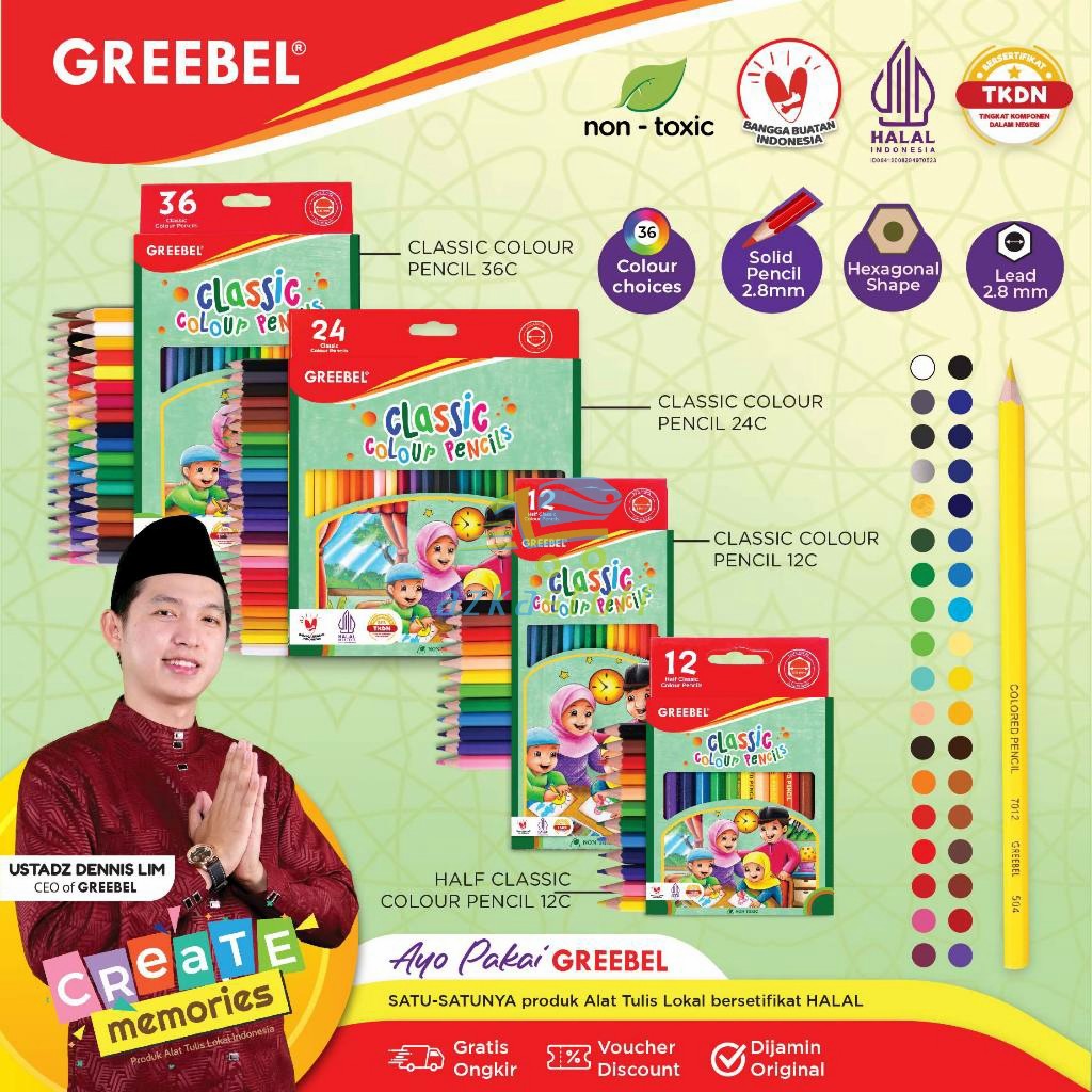

Pensil warna Greebel Edisi Halal - coloring pencil islamic