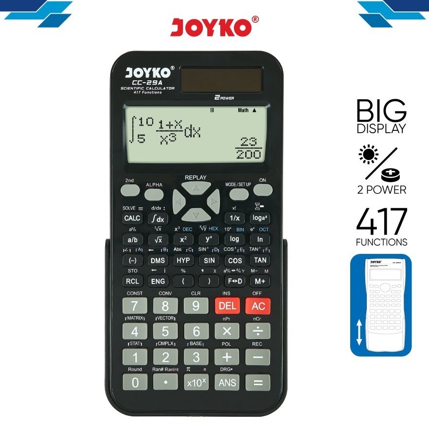 

DISCOUNT Kalkulator SCIENTIFIC JOYKO CC 29A ILMIAH Calculator Sekolah Kuliah Mirip FX991ES