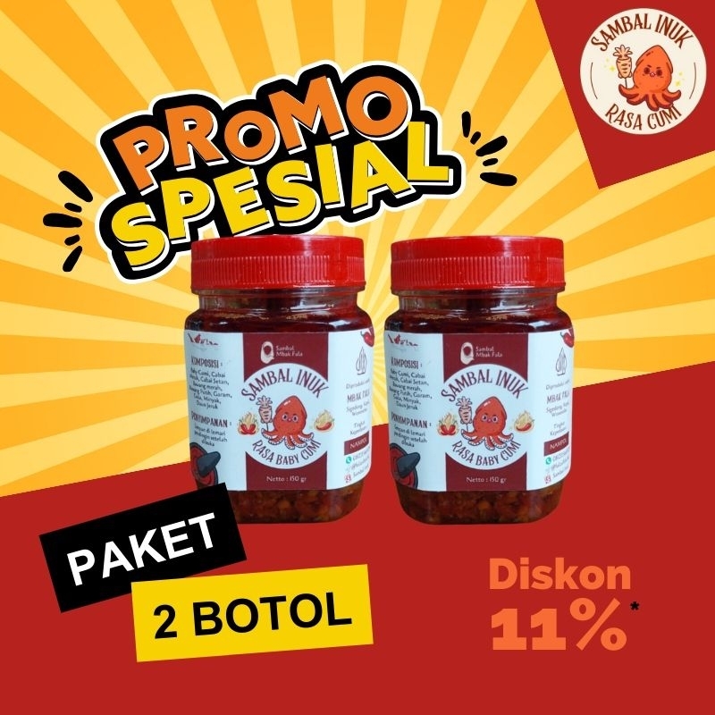 

Sambal Baby Cumi Paket 2 Botol Varian Pedes Aja Dan Pedes Nampo