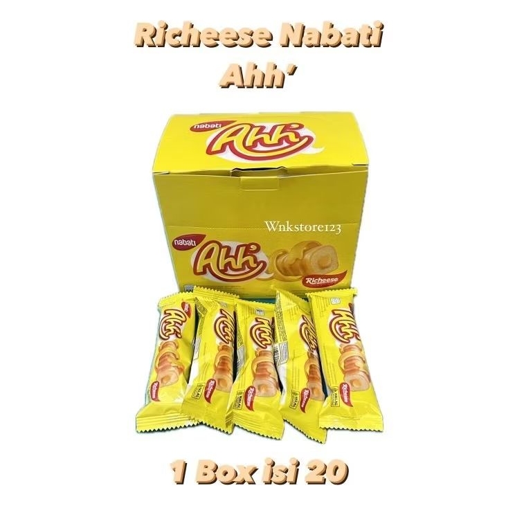 

Richeese nabati Ahh' snack stick keju kemasan 4gram 1box isi 20bungkus