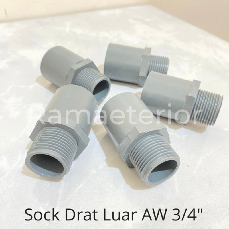 SOCK DRAT LUAR 3/4 inchi AW SINYLON - Sock Drat Dalam/SDD sambungan paralon