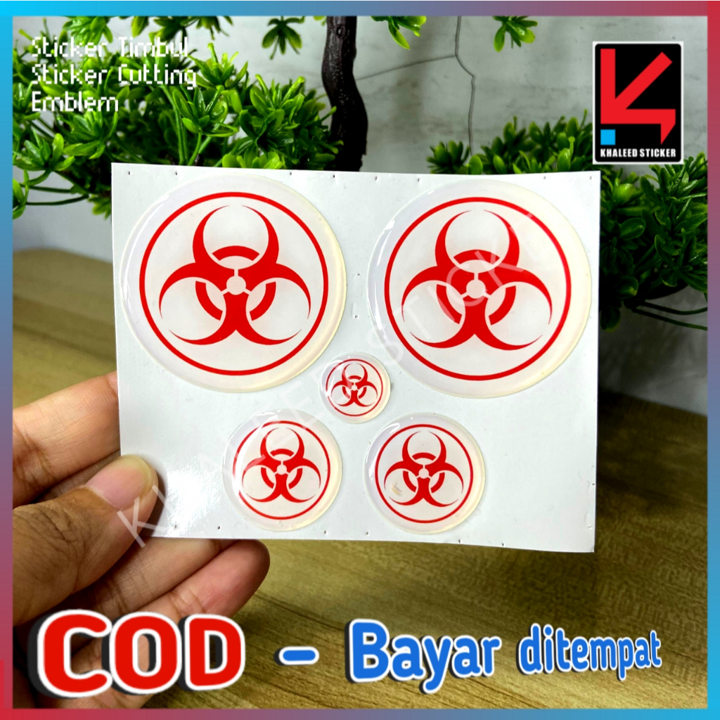 Sticker emblem MBIOHAZARD PUTIH stiker timbul stiker motor emblem Nmax Aerox Lexi