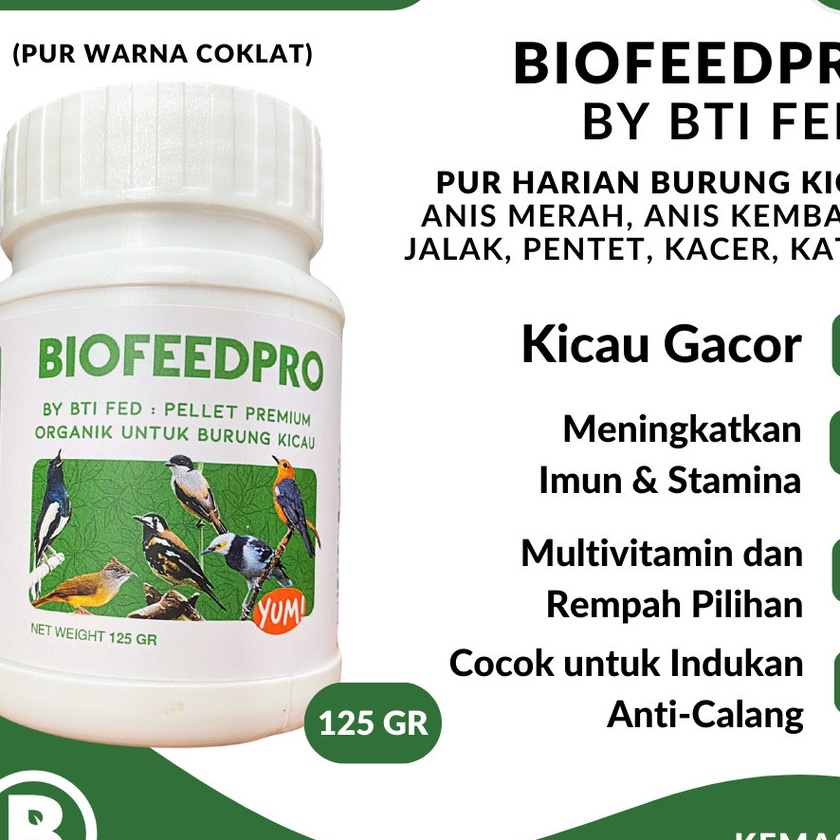 Wah Biofeedpro Pur Burung Kicau 125gr Jalak  Cendet  Kacer  Anis Merah  Anis Kembang  Kapas Tembak  