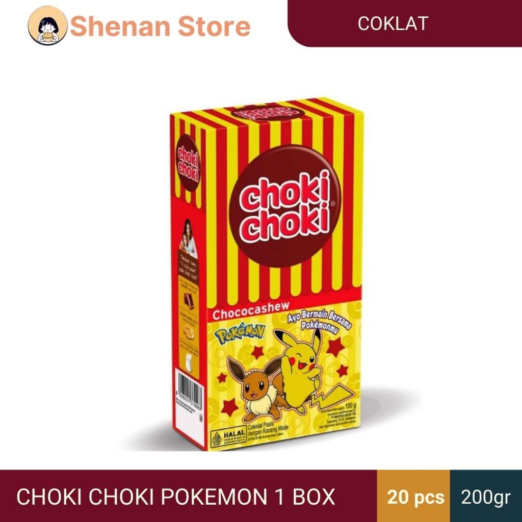 

choki choki pokemon 1 box isi 20pcs cemilan ringan rasa coklat