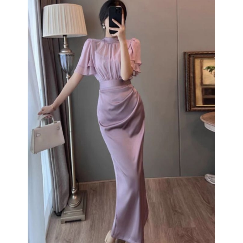 [ PRE ORDER ] GEORGIA  Mid Partyi Dress Korean Style Wanita Kekinian