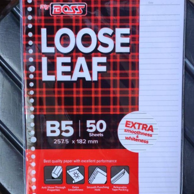 

DISCOUNT Loose Leaf B5 isi 5 lembar GARIS BIG BOSS