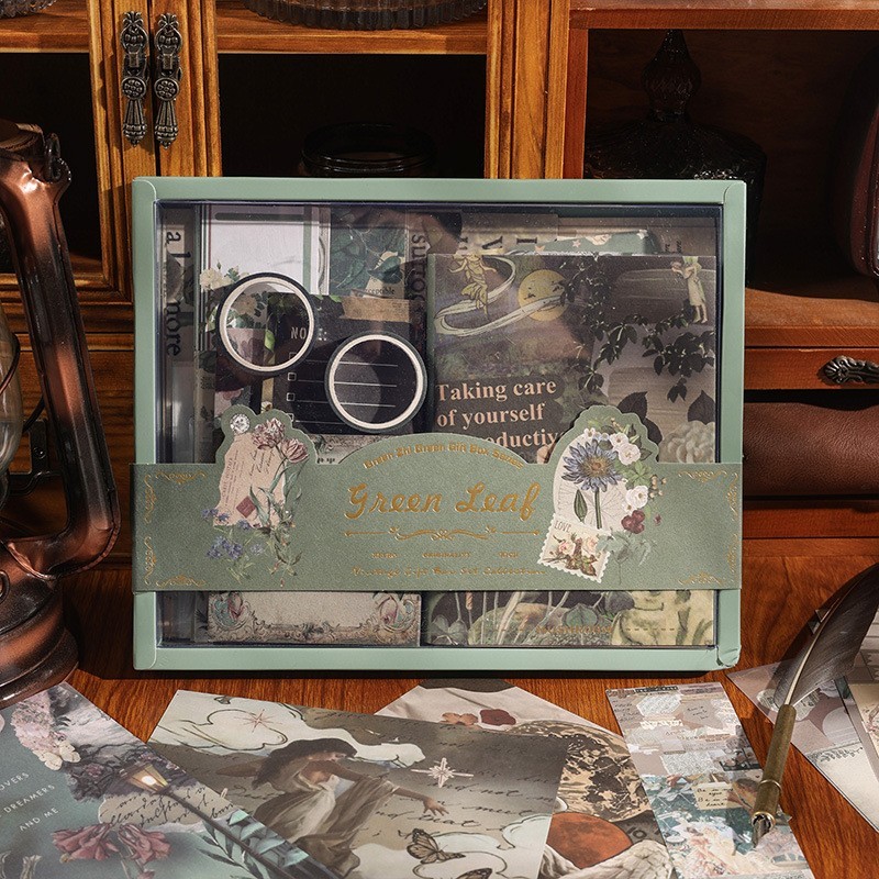 

Mans Manor Green Vintage Collection Journaling Deco Paper Gift Box Set