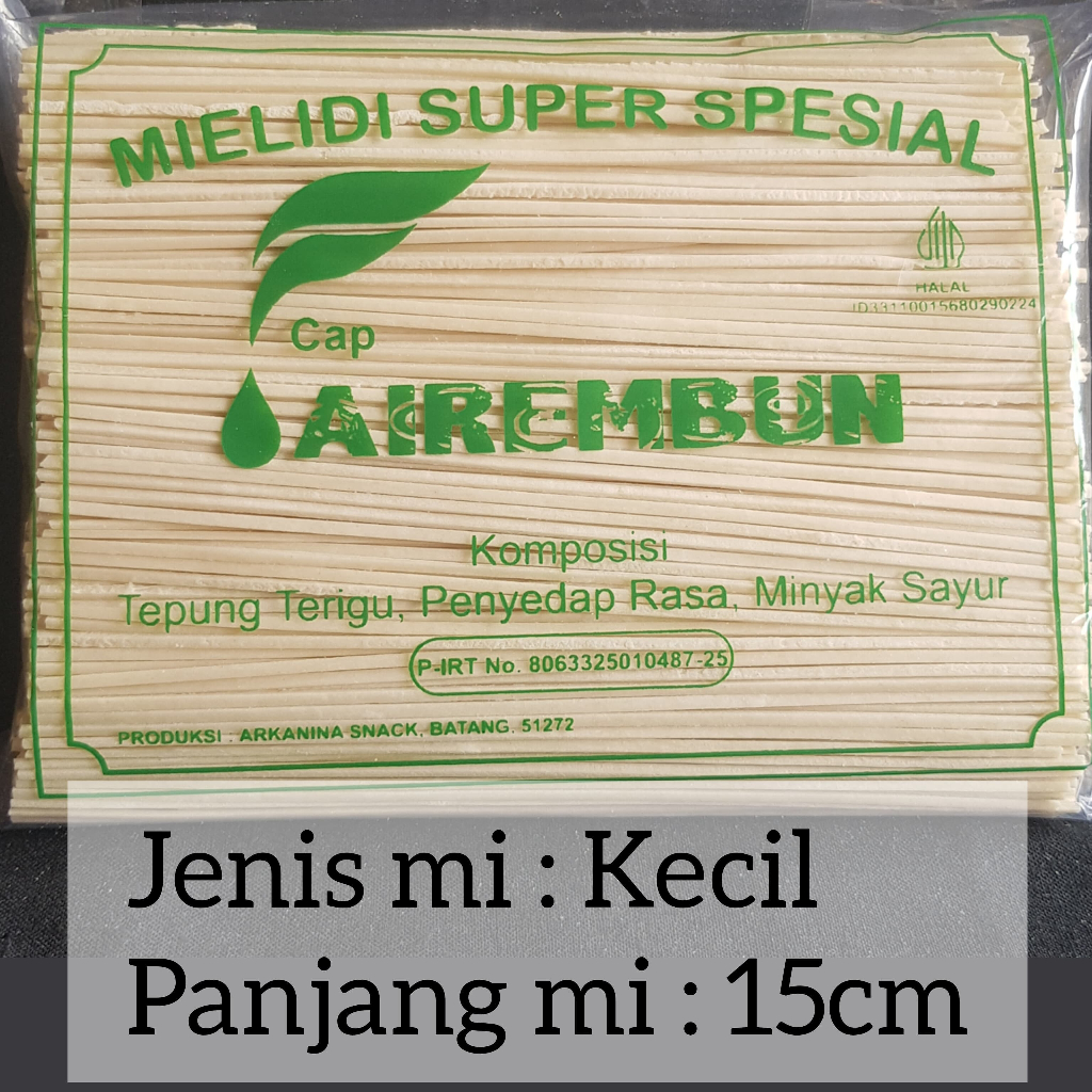 

MI LIDI MI BITING SIAP GORENG PANJANG 15 CM BERAT 500GRAM