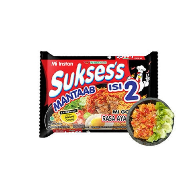 

mie instan suksess isi 2 rasa ayam geprek