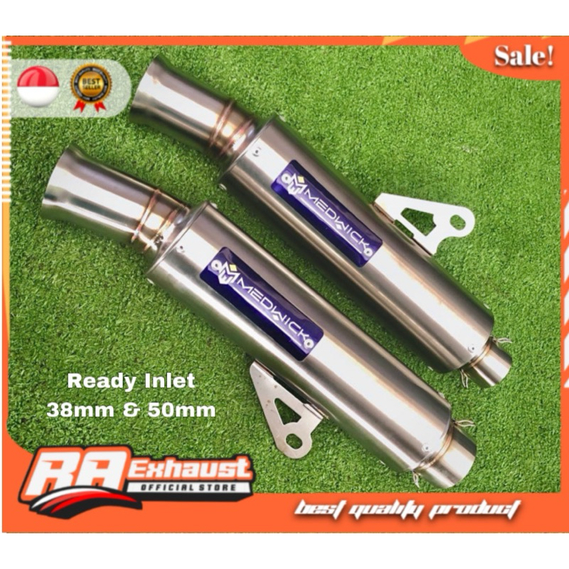 Medwick Silencer knalpot Samlong inlet 38-50mm Sarangan full dan bor panjang 25cm / Knalpot aerox / 