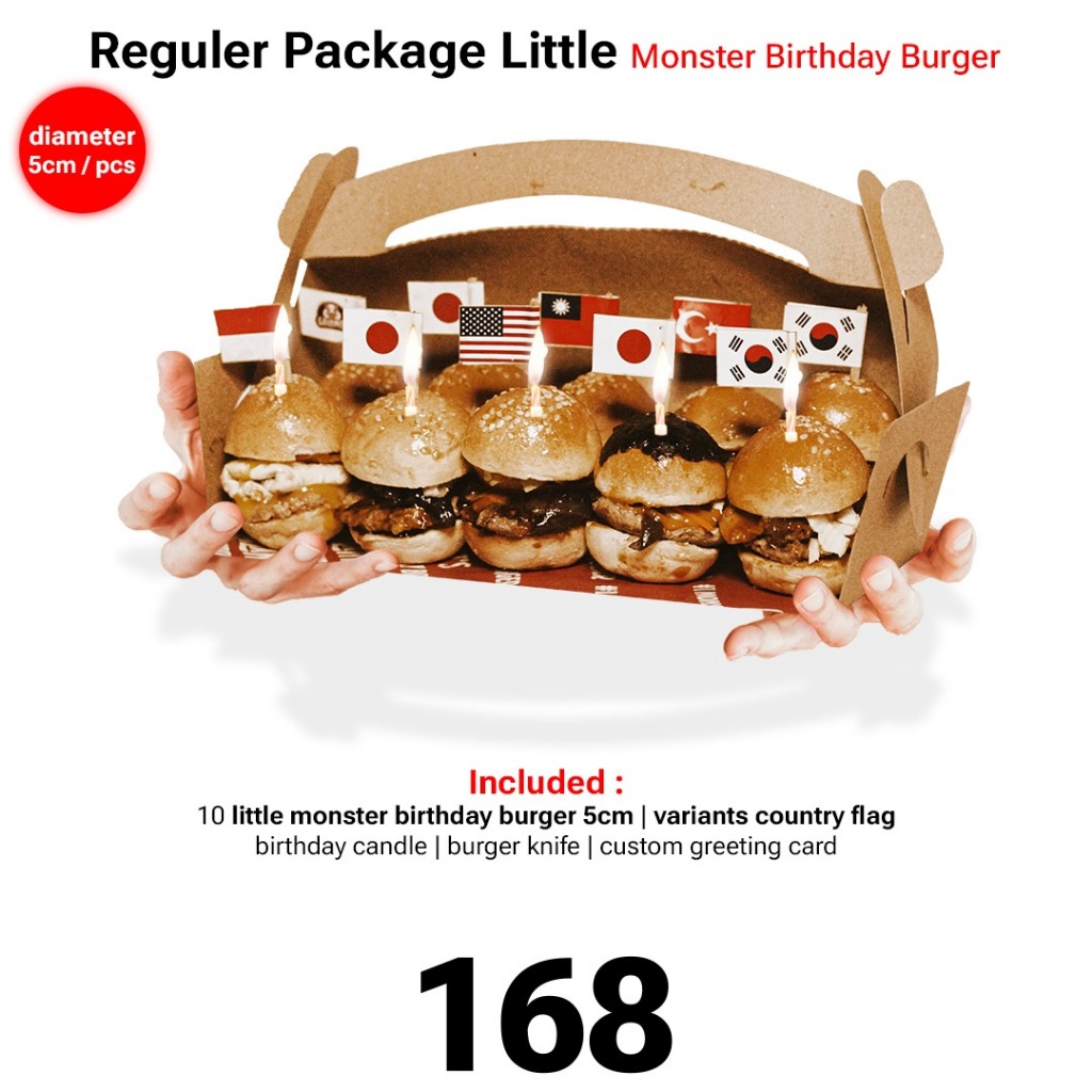 

WefeverrStore - Little Monster Burger - 3cm (Birthday Cake Aesthetic)