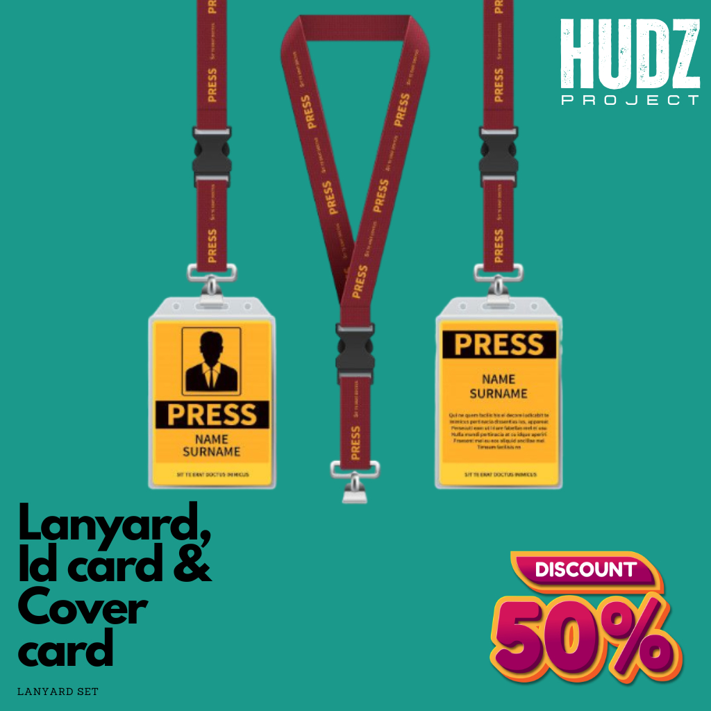 

Hudz Project / SATU SET PAKET NAME TAG CETAK TALI LANYARD PRINT SUBLIM PRIMIUM TALI LANYARD + CASING BIASA + ID CARD COSTUM