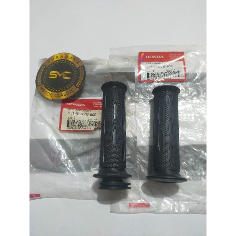 hand grip handfat karet stang setir set kanan kiri Honda vario110 karburator  beat karbu spacy ORI A