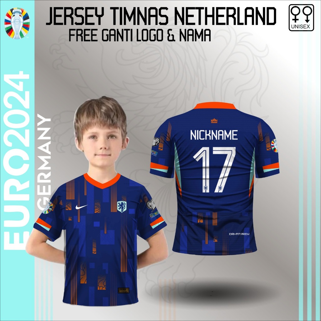 Jersey football anak kaos bola timnas belanda baju piala eropa jerman 2024