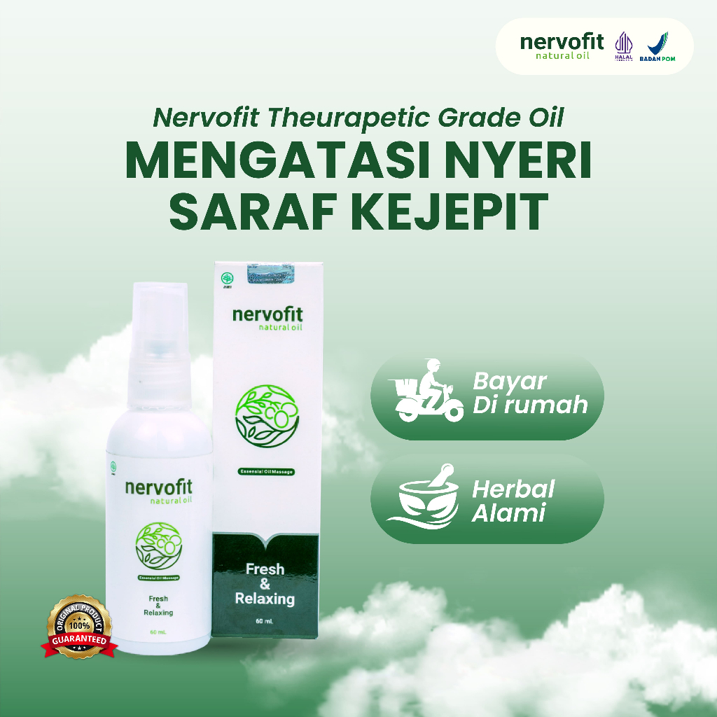 NERVOFIT Natural Oil untuk membantu meringankan rasa sakit akibat saraf kejepit dan membantu menyembihkan vertigo dan aromaterapi untuk insomnia bisa COD