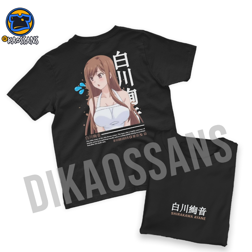Kaos AYANE SHIRAKAWA WAIFU Tshirt baju distro cotton combed 30s UNISEX KAOS ANIME OVERFLOW