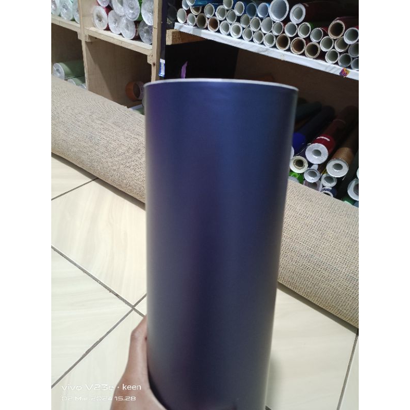 Sticker Skotlet Biru Navy Doff Stiker Scotlite Navy Mettalik Doff Lebar 150cm