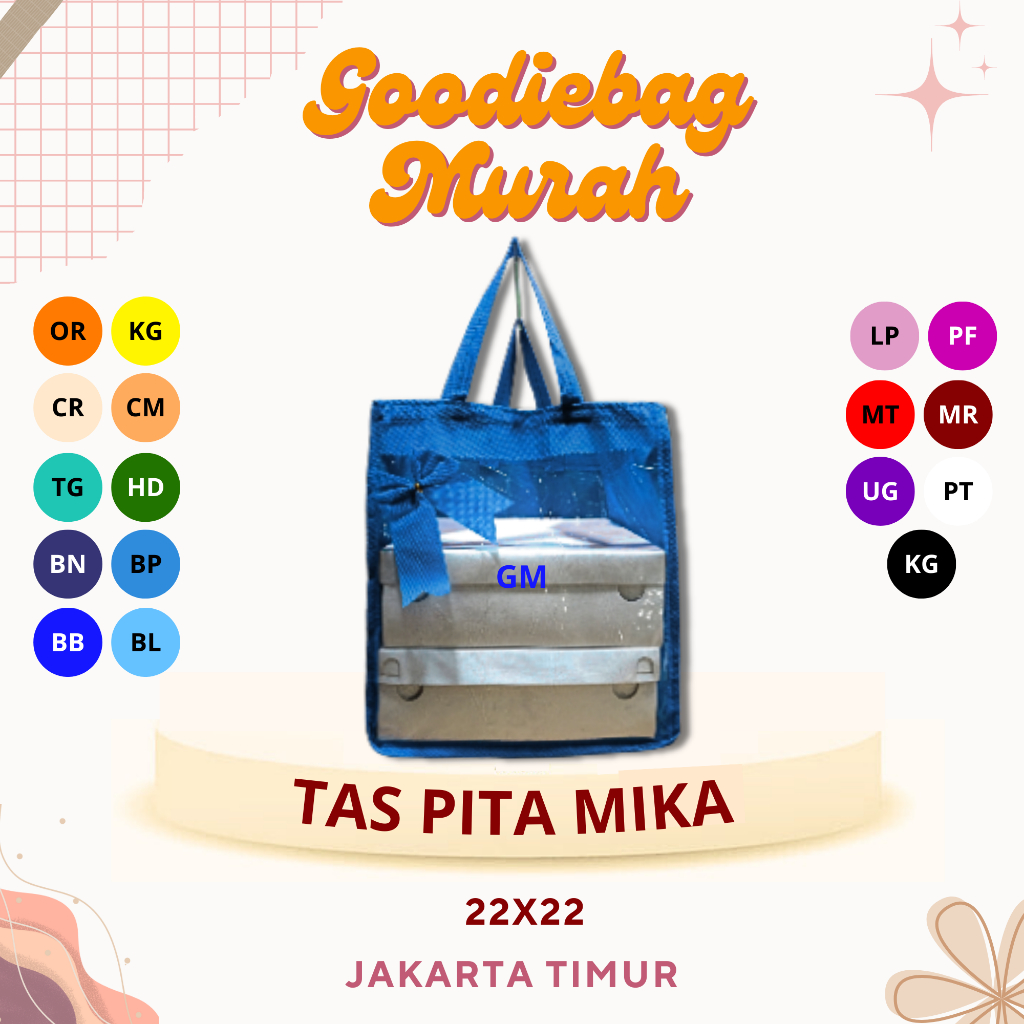 

Goodiebag Tas mika isi 12pcs/tashampers/tas box nasi/tas besek/tas cantik/souvenir/goodiebagmurah