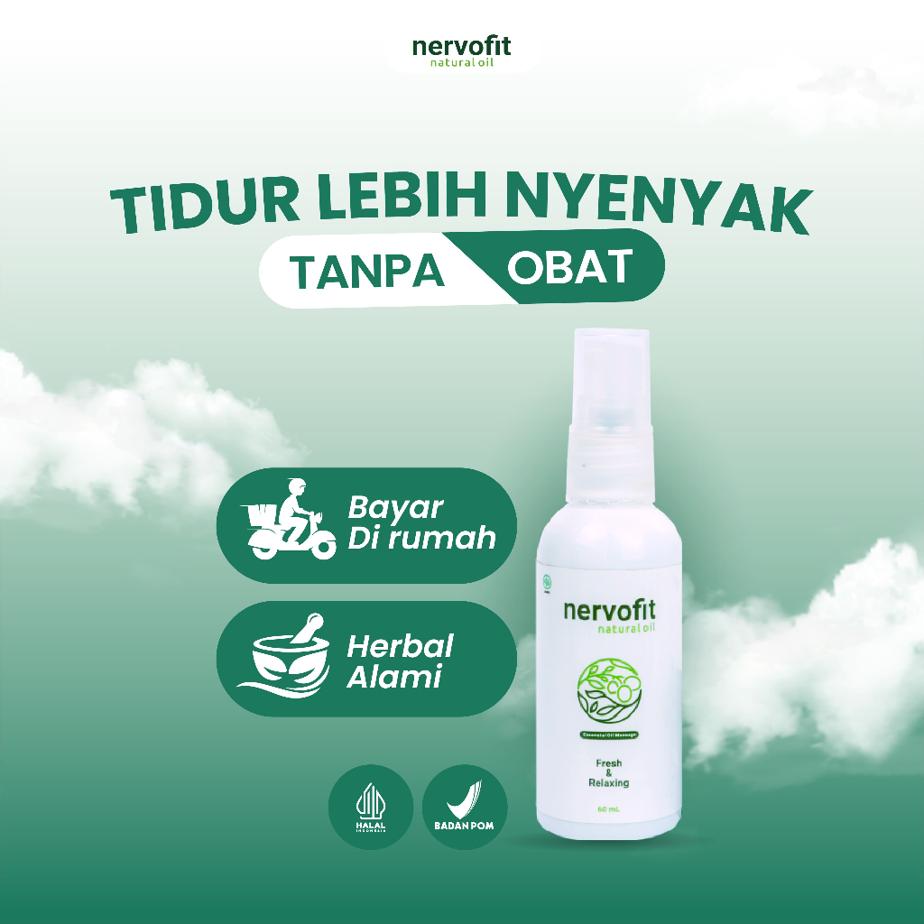 NERVOFIT Natural Oil untuk membantu meningkatkan kualitas tidur, meringankan sakit akibat saraf keje